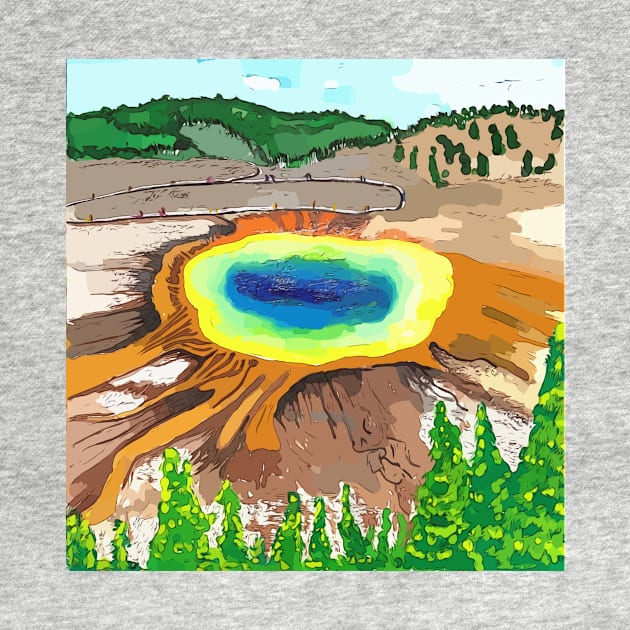 Prismatic Springs in Yellowstone National Park by WelshDesigns